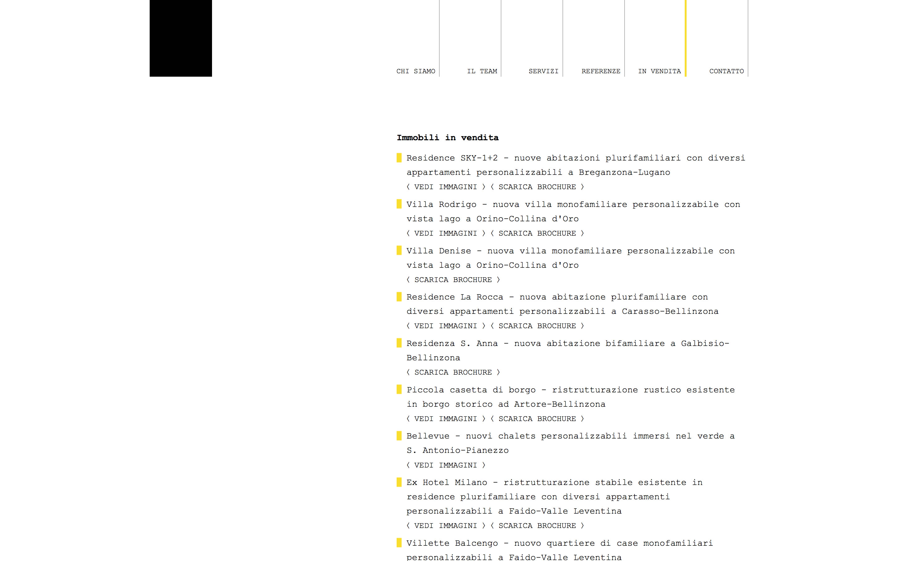 Screenshot of website designed for an architectural design firm