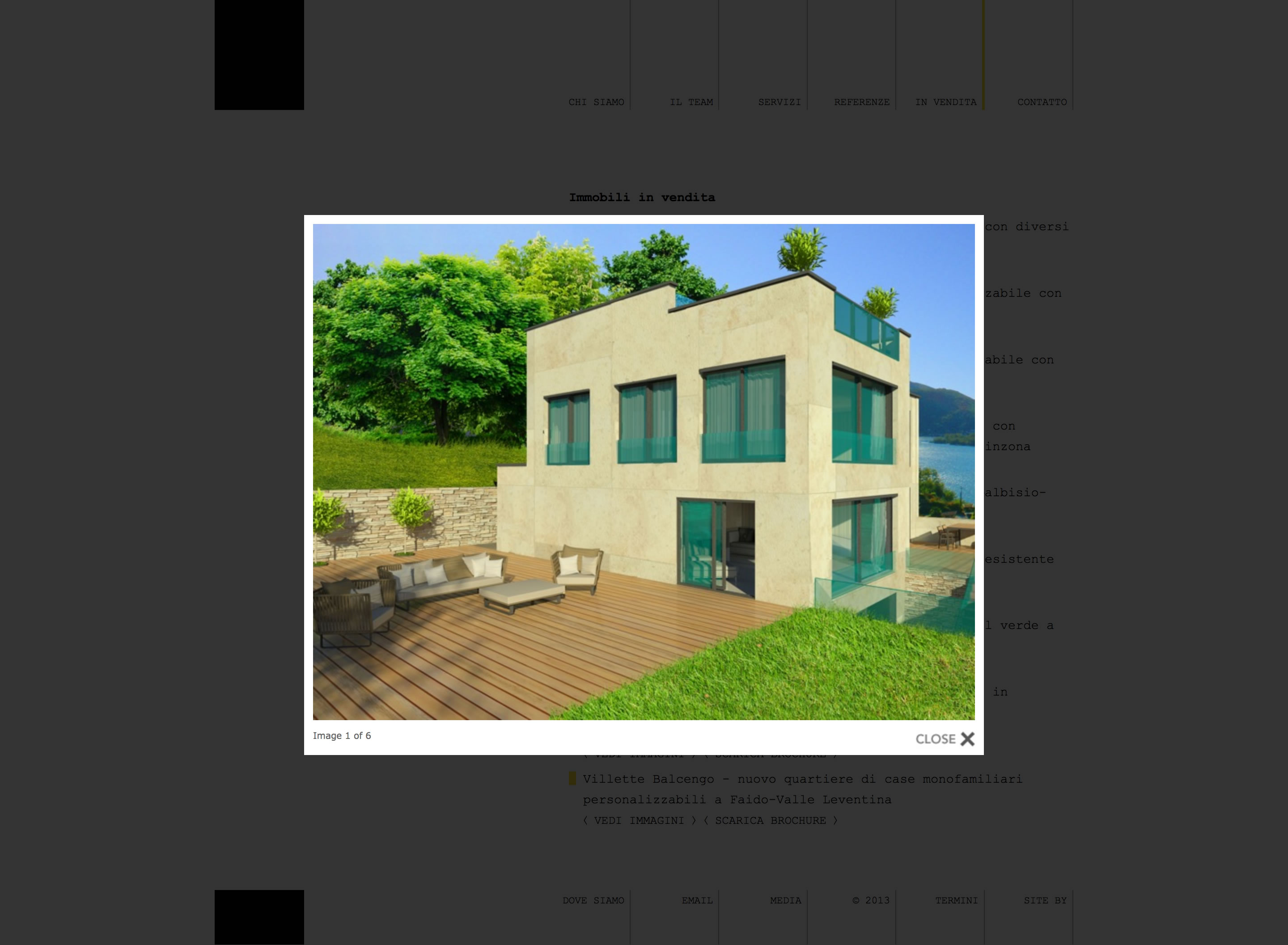 Screenshot of website designed for an architectural design firm