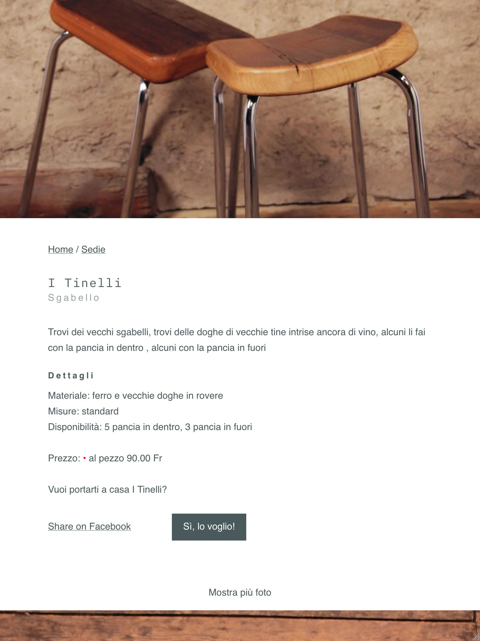 Website designed for Le Zappine mocked up in iPad